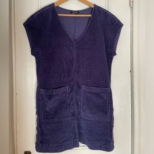 Madewell blue corduroy shift dress, Small